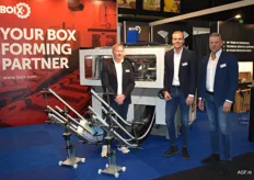 Boix Europe, Edwin Gerritse, Kelvin Ruijsch en Denis Jens. Boix maakt trayopzetmachines voor dozen en schalen.
