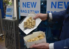 Bag2Tray is het nieuwe concept van GKS. Van een zakje naar een bakje. Bv voor maaltijdsalades 