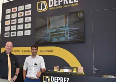 Mattias Mergaert en Justin Bruggeman bemanden de stand van Deprez Contruct. Gelijktijdig had het bedrijf een stand op Matexpo om hun industriële tak te promoten.