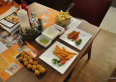 Zo waren er de Potato Dippers, Sweet 'n Savour ribble fries (Taste13), Sweet potato fries en ook de mini cheeseballs.