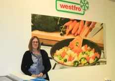 Charlotte Verhelle van Westfro. Het bedrijf levert een totaalgamma van diepvriesgroenten, -fruit en -kruiden.
