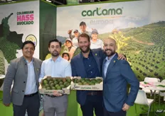 Het Nederlandse verkoopkantoor van de Colombiaanse avocadoproducent Cartama Europe is gevestigd in Den Hoorn. Op de foto zien we Luis Carlos Maya, Victor Segura, Joel Pascual en Juan Pablo Ramirez