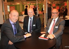 De gezelligste Belgen bij elkaar: Maarten de Moor van Lava, Jo Lambrecht (midden) en Jos van Dessel van Veiling BelOrta