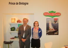 Het Frnase bedrijf Prince de Bretagne presenteerde een deel van haar veelzijdige assortiment: Pierre Gélébart (links) en Eléonore Faucher