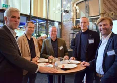 Erik Visser (EFMI), Rogier Peter Neijenhuis en Rini Emonds (Circana), Jasper de Jong (PLUS Retail) en Rogier Moes (Gwynt)