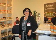 Jeannine De Smedt van De Smedt NV, DS producten. Het bedrijf presenteerde hier haar groenten en fruitconserven