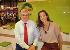 Bert Barmans en Sophie de Lantsheere van Zespri, dat in Spanje de grootste afzetmarkt heeft binnen Europa