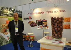 Marco Lont van J.P. Beemsterboer Food Traders. Zij stonden onder andere ter promotie van de CRIMSUN roze ui.