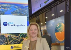 Monique Vennink van VGK Cool Logistics waren co-exhibitor op de stand van Port of Rotterdam.