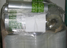 Dit is de eigen Dijckhof folie. Huub Peters heeft aan folieleveranciers gevraagd de productiedatum van de folie bij levering aan te geven. Dijckhof controleert de folie op zijn houdbaarheid. Goede anti condensfolie is volgens Huub maar enkele maanden houdbaar.