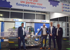 Fuji Packaging Benelux, Flowpackmachines voor tomaten, kruiden, asperges, paprika's etc. Olav Sinke, Peter Matel, Rinze Jonkman en Ronald Collewet.