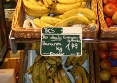 Geen extreem hoge prijzen voor de bio-bananen.