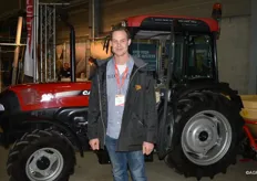 Steven Keijmel van P. van Eijzeren bij de Case IH Quantum, een speciaal ontwikkelde fruitteelt tractor.