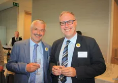Twee maal een stralende lach van de voorzitter en secretaris van Belgapom: Marc Seru (aardappelhandel Seru) en Romain Cools.