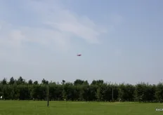 Drone boven de boomgaard