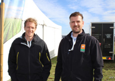 Ton Slootman en Bart Blok van Green Organics als bezoekers op de beurs