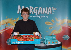 Ben Liefsoens promootte het appelras Morgana namens BelOrta bij de ingang van de beurs