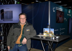 Hendrik Hol van HSS Hol Spraying Systems had nog een mooie plek in de stand van Agromanager