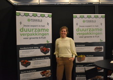 Linda Kok van Fonkels Innovatieve kartonnen verpakkingen, ook zij waren voor het eerst op de Zeeuwse Fruitteeltdag