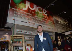 Kevin Walsh , verkoop directeur van Juice Solutions. Zumex, leverancier van citruspersen is een van de partners.