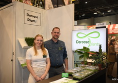 Sofie Van Gijseghem en Peter De Ridder van Deroose Plants. Het bedrijf was voor het eerst mee op het VLAM-paviljoen