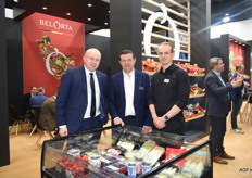 Jo Lambrecht, Marc Smets met de nieuwe Supervisor Sales Fruit van BelOrta Wout Vereycken