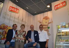 Peka Kroef presenteerde een aardappelfeestweek voor detaillisten. Vlnr Harm Zom, Jacqueline Degreef, Paul de Wit en Daan Spee.