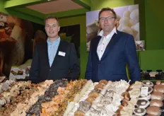 Fresh Mushroom Europe (FME) en Delicious Mushroom Produce (DMP). Links Gerard Moerman en Arie Verburg.