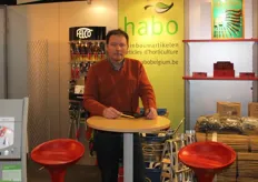 Peter Hanssens van Felco. Op deze beurs ook voor Habo: toeleverancier in de tuinbouw en fruitteelt.