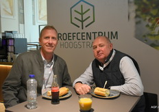 Isaac Rainwater (UC Davis Office of Tech Transfer) en Rupert Hargreaves (Global Plant Genetics)