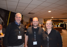 Rob van der Weele en Patrick Spigt van JH Wagenaar met spreekster Cindy van Rijswick (Rabobank)