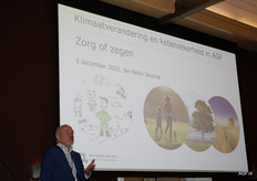 'Klimaatverandering zorg of zegen?' luidde het onderwerp van de presentatie van Jan Eelco Jansma van Wageningen UR
