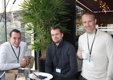 Henk Brussaard (Mama's Maaltijden) met Albert Hoekman en Albert Ras van Sea Fresh Retail