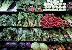 de groentewand wordt versgehouden door dry misting en elke dag aangevuld