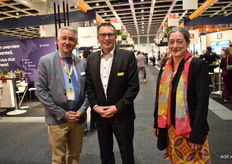 Richard Schouten van GrorentenFruit Huis met Alexander Stein en Stefanie Wichmann van de organisatie van Fruit Logistica