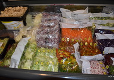 Een deel van het gesneden groente assortiment wat Tollenaar levert aan horecabedrijven