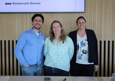 Het ontvangstcomité: Wouter Steentjes, Sandra van der Veer en Astrid Steenvoorden