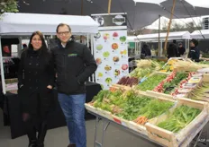 Butet, groothandel uit Rungis, presenteerde speciale groenten, waaronder minigroenten. Op de foto Sonja van Butet en Guy Claessens.