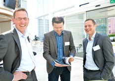Geert Pinxterhuis van P&Co, Jeroen Verheul van Reed Business en Auke Heins van DNHK