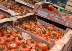 Ook de Belgische tomaten van Stoffels stonden netjes uitgestald