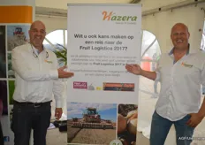 Andre Boot en Frank Druyff van Hazera Seeds of Growth. In de stand maakte je kans voor een verzorgde reis naar de Fruit Logistica 2017.