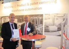 Wim Nelen en Guido Vermeiren van Alvey. Alvey levert op maat gemaakte industriële automatiseringsprojecten. Ze zijn gespecialiseerd in palletiseerinstallaties.