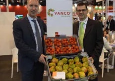 Vanco Belgium NV, Peter van Veen doet de verkoop voor Spanje en Wim Browaeys voor Frankrijk. Vanco doet hoofdzakelijk Belgisch product waaronder aardbeien, trostomaten, peren en prei.