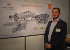 Maarten Beyen van Innotec Systems legt uit dat het bedrijf machines levert om te blancheren, koken, koelen en wassen van AGF.