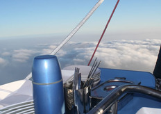 We vlogen boven de wolken. Op dit aanrechtje werden de heerlijkste gerechten gemaakt.