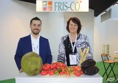 Nico Pennelli en Sandra Boogaard van Fris-Co. Het Nederlandse bedrijf stond dit jaar voor het eerst op de Macfrut. In andere jaren waren ze nog bezoekers, maar dit jaar waren ze in hun hoofdmarkt als standhouder.