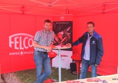 Bruno de Smet van Felco met Ab Sinke van van Wesemael, zijn zijn dealer van Felco snoeischaren