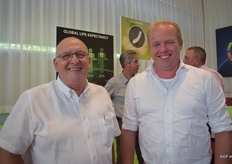 Vrienden van ADN: Frans Bolder (l) en Erik Postuma van Postuma AGF
