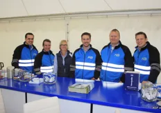 Het team van AB Transport Group. Van links naar rechts: Richard van der Werf, Freek van der Pol, Gerdien Simonse, Tom De Lange, Anne-Pieter Frings en Arie van der Sar.