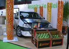 De Dacia Logan van Jaguar Fresh Company (voorheen Zwaardfruit), die als blikvanger diende op het inspiratieplein.